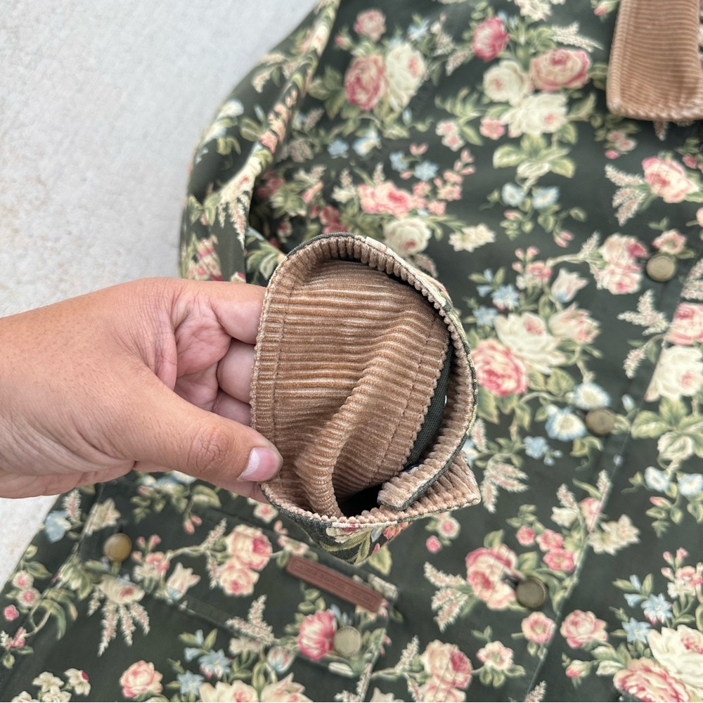 Women’s Vintage Lauren Jeans Co. Ralph Lauren Floral Canvas Chore Jacket Medium - Picture 7 of 8